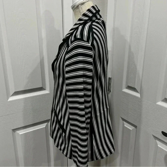 Sharon Young slant zip striped jacket, zip sleeves and zip pockets - Picture 7 of 11